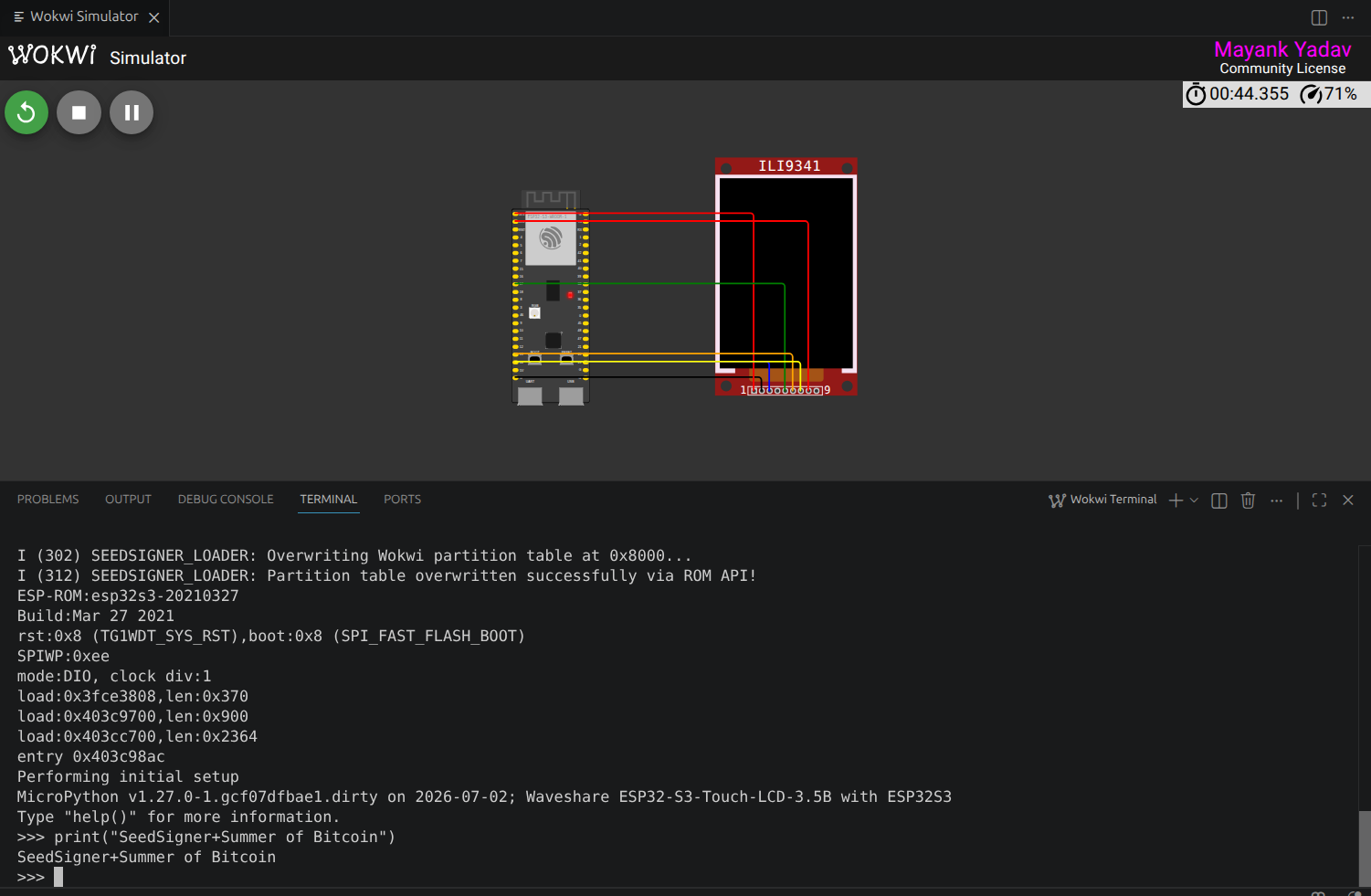 Wokwi MicroPython REPL Execution