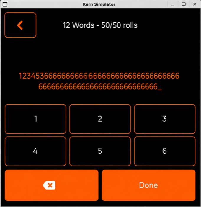 Numeric keypad after redesign, with highlighted primary action keys