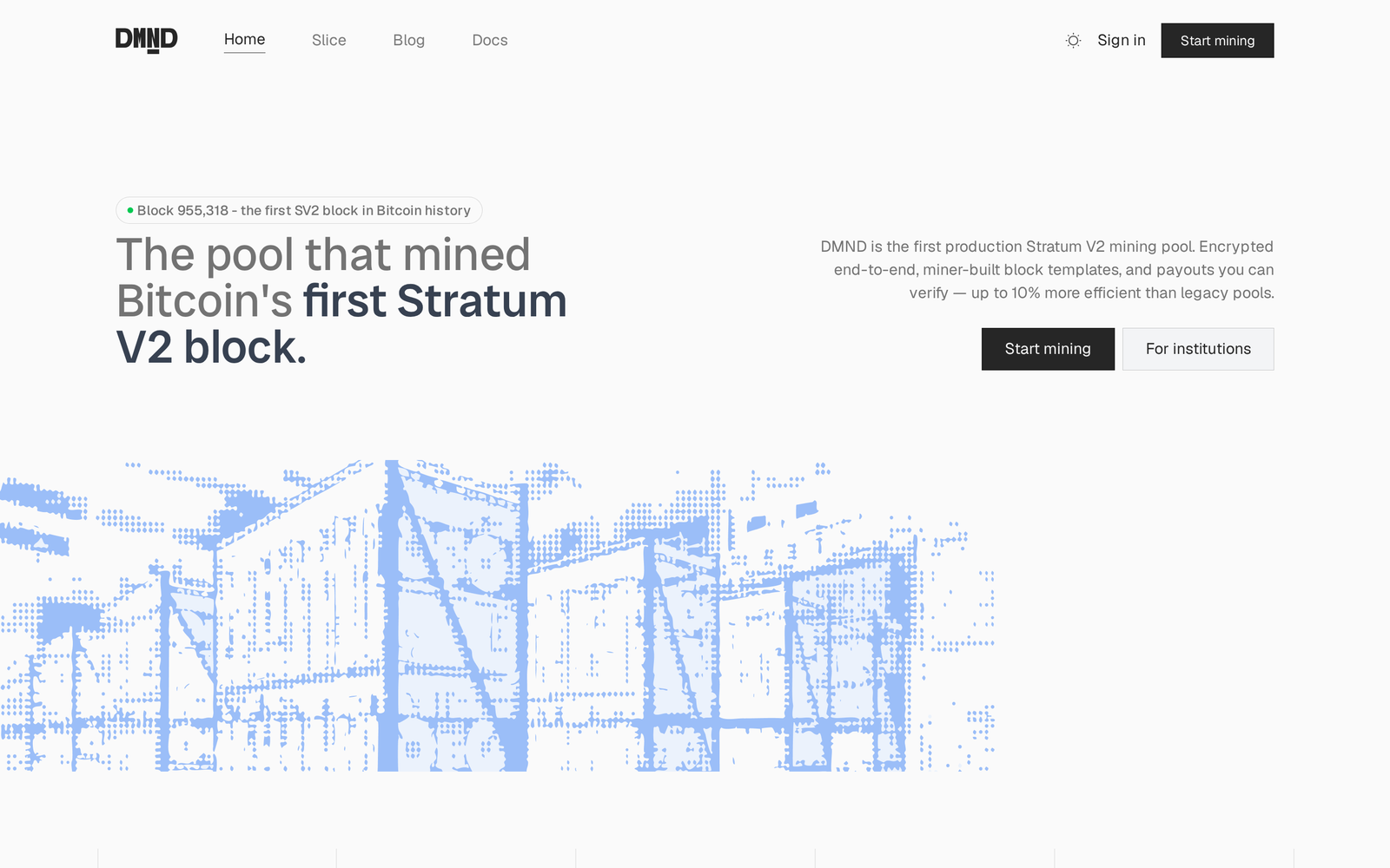 The DMND landing page at 1440