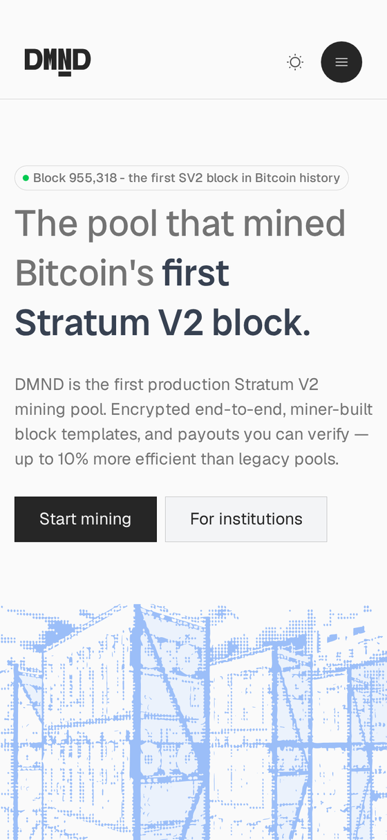 The DMND landing page at 375